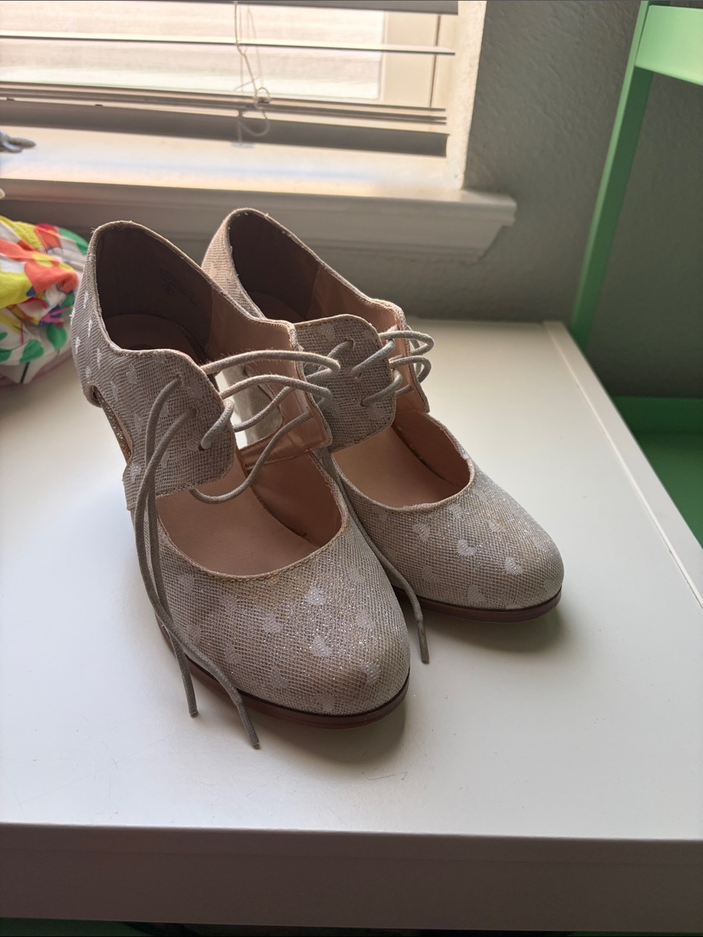 See By Chloe Light Beige Lace-Up Heeled Pumps